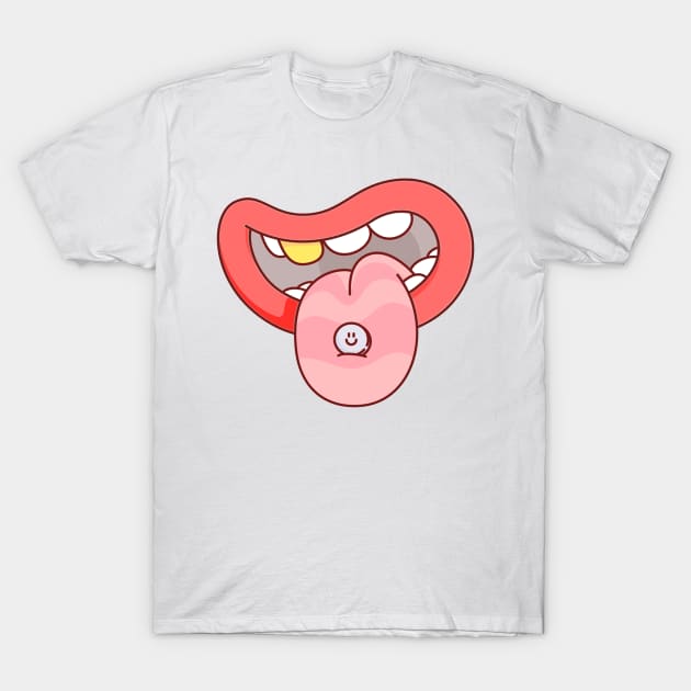 Silly And Funny Golden Tooth Illustration T-Shirt by StreetDesigns